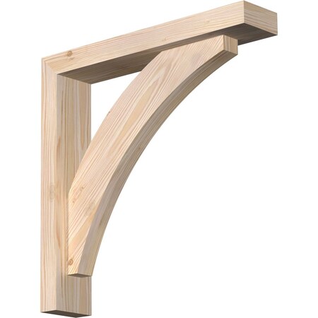 Ekena Millwork Thorton Block Smooth Bracket w/ Offset Brace, Douglas Fir, 3 1/2"W x 18"D x 18"H BKT0402X18X18THR05SDF